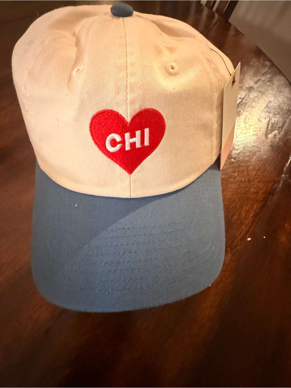 CHI Heart Embroidered Two-Tone Cap - White and Blue
